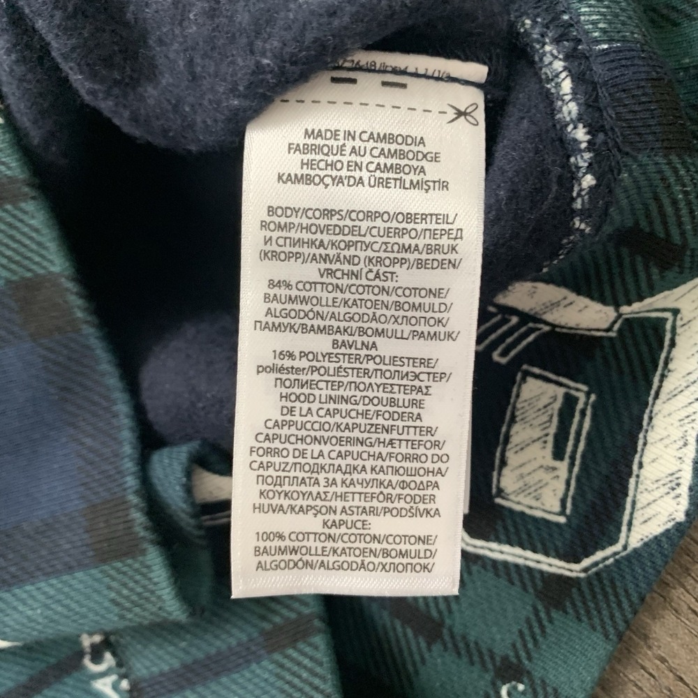Polo Ralph Lauren Boys Navy Plaid Fleece Graphic Hoodie Size 5 NWT 125$ - Picture 7 of 9